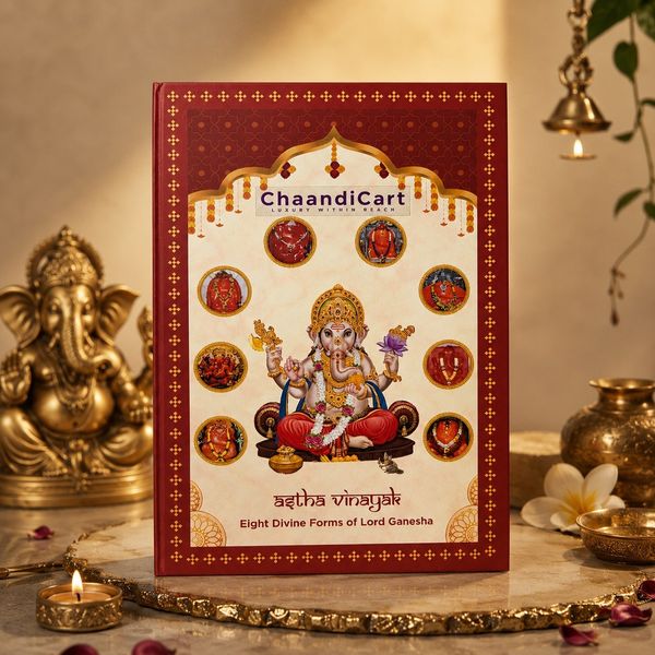 Asthavinayak 8gm 999 silver coin Gift Hamper with 8 coins set 